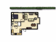 Bungalow/annex - design1 made with Floorplanner