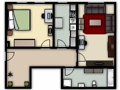 Wohnung1 - mit möbeln 2 made with Floorplanner