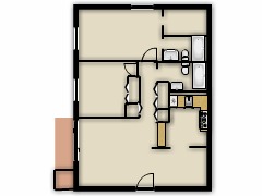 My first project (copy) - 2 BR made with Floorplanner