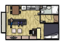 pomp+appartementjes - studio made with Floorplanner